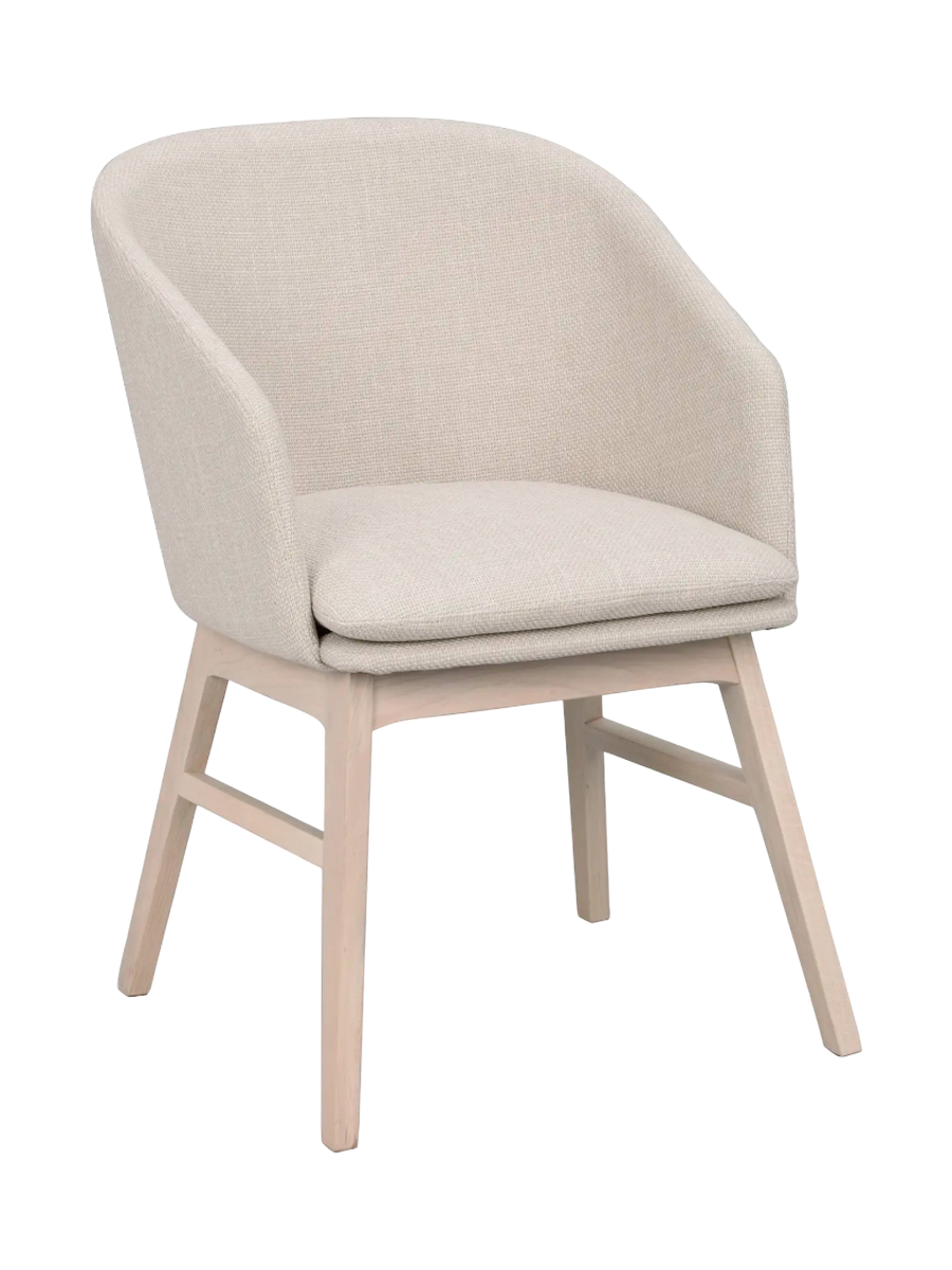 
Sedia con braccioli di design in legno massello «Windham» - Beige / Quercia chiara