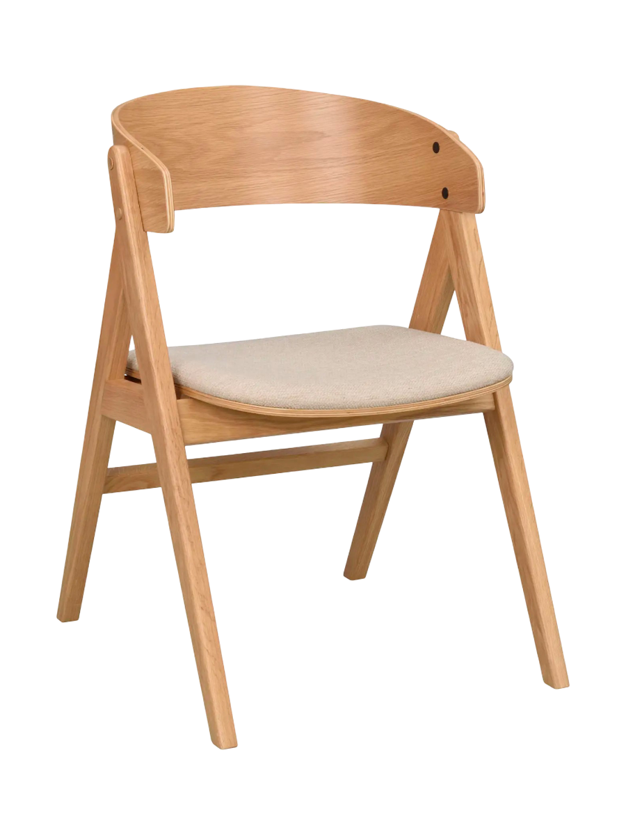 
Sedia di design con braccioli in legno massiccio “Waterton” - Naturale