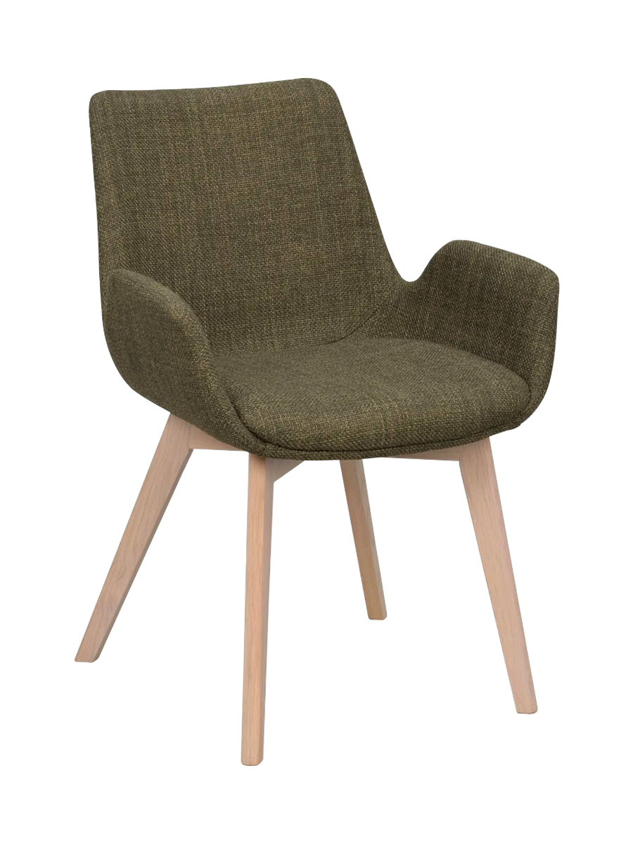 
Sedia con braccioli di design in legno massello «Drimsdale» - Verde / rovere chiaro