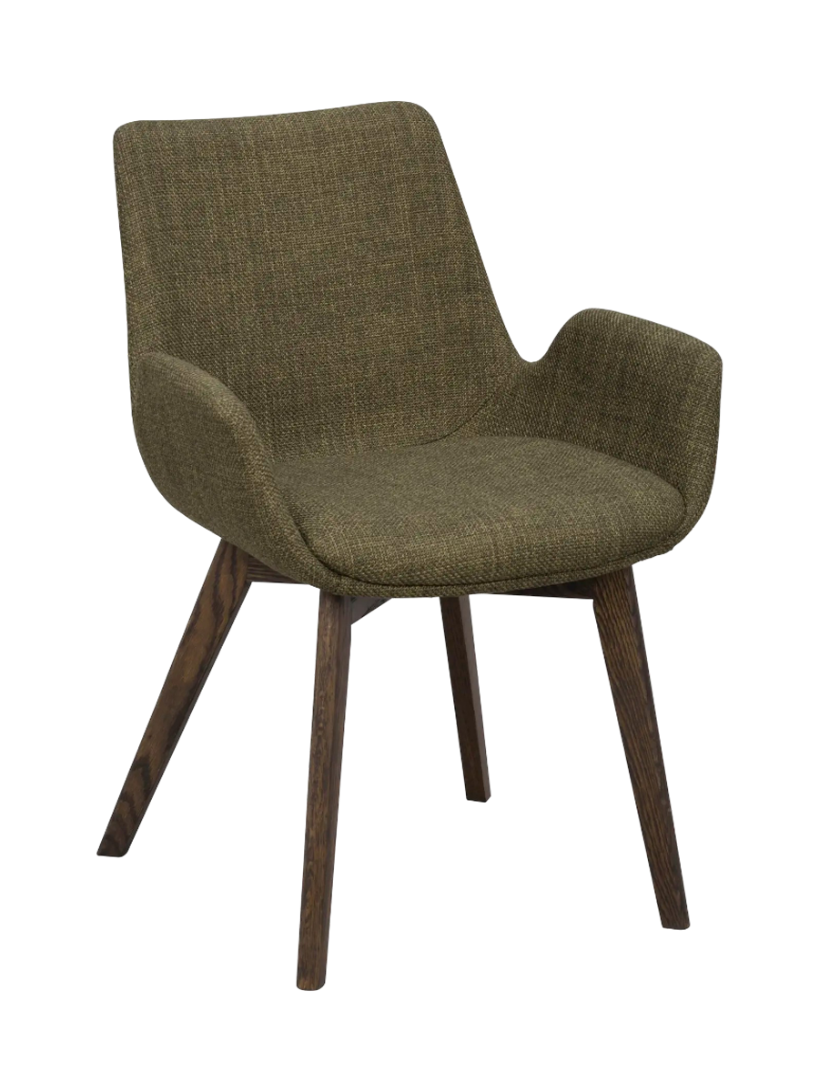 
Sedia con braccioli di design in legno massello «Drimsdale» - Verde / quercia marrone scuro