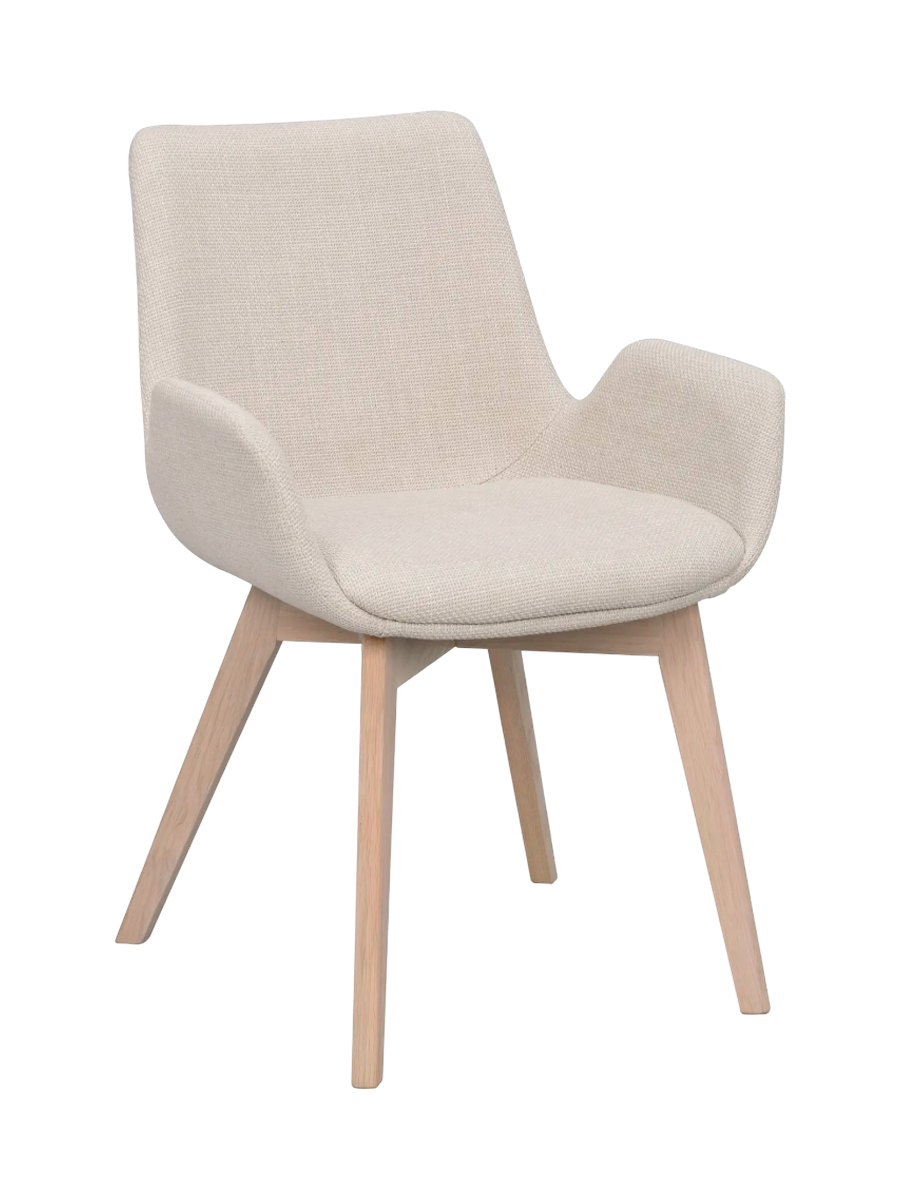 
Sedia con braccioli di design in legno massello «Drimsdale» - Beige / Quercia chiara
