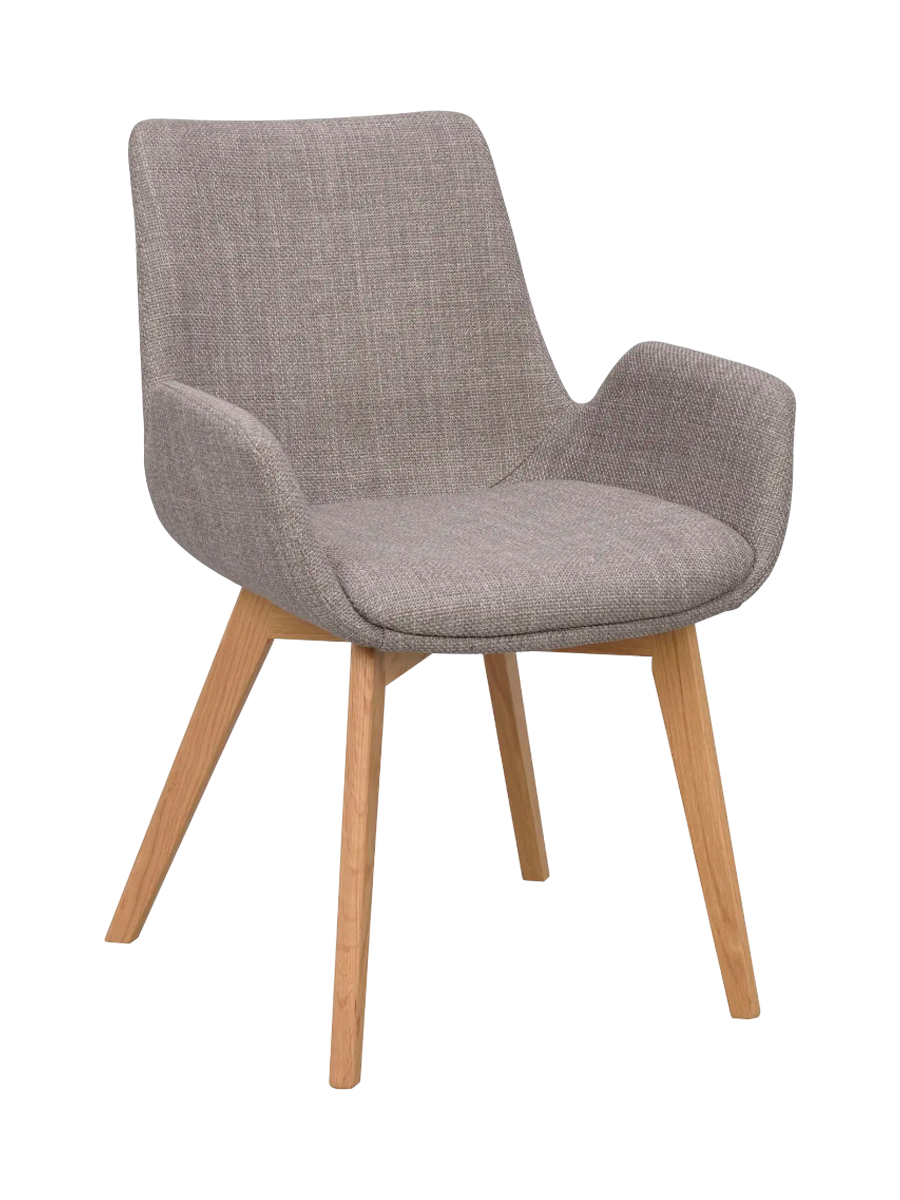 
Sedia con braccioli di design in legno massello «Drimsdale» - Greige / Eiche naturale