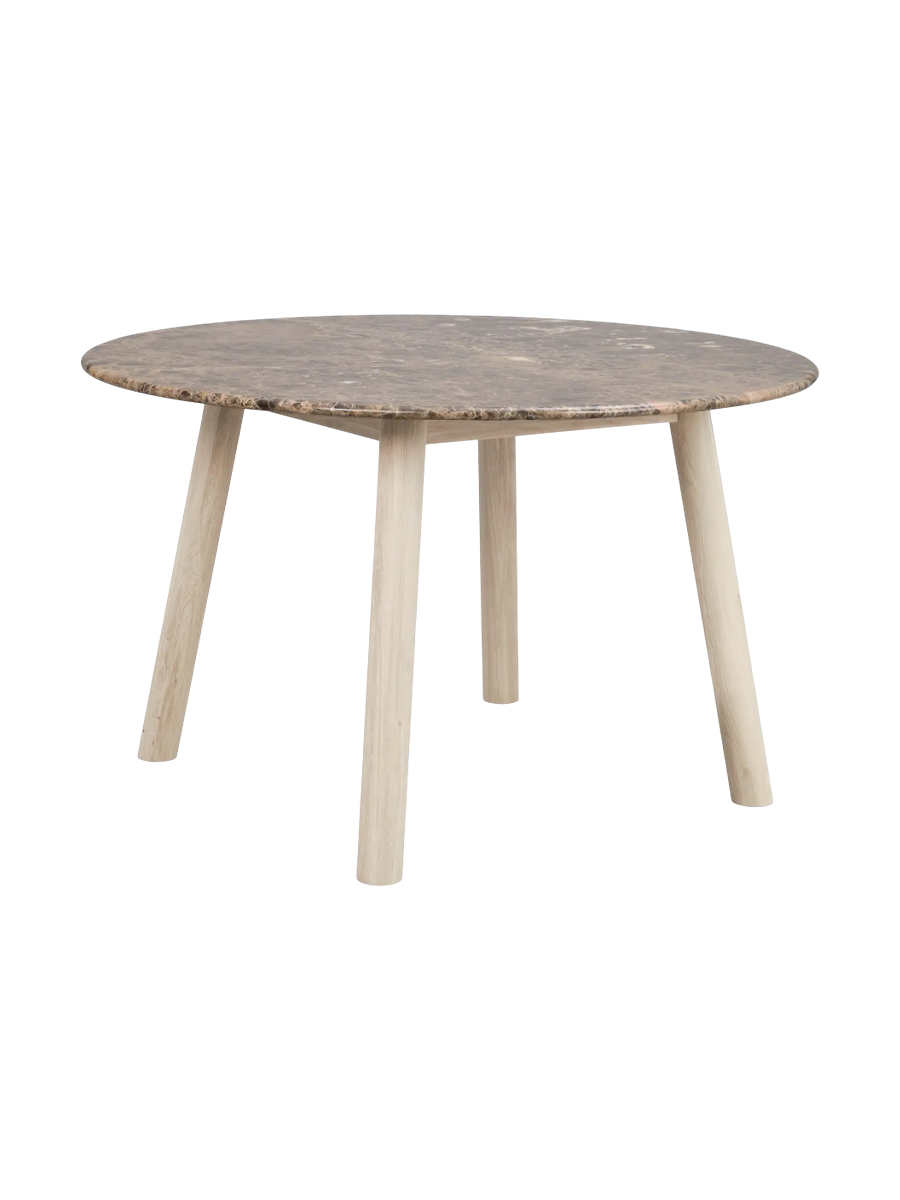 
Tavolo da pranzo rotondo di design in marmo “Taransay” Ø 125 cm - Emperador Marmor/Eiche Whitewash