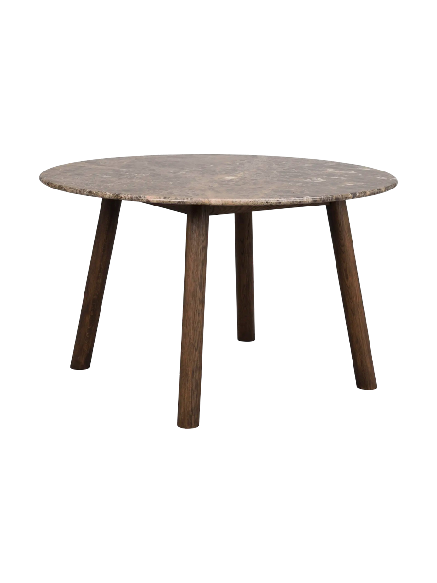 
Tavolo da pranzo rotondo di design in marmo “Taransay” Ø 125 cm - Emperador Marmor/Rovere Marrone scuro