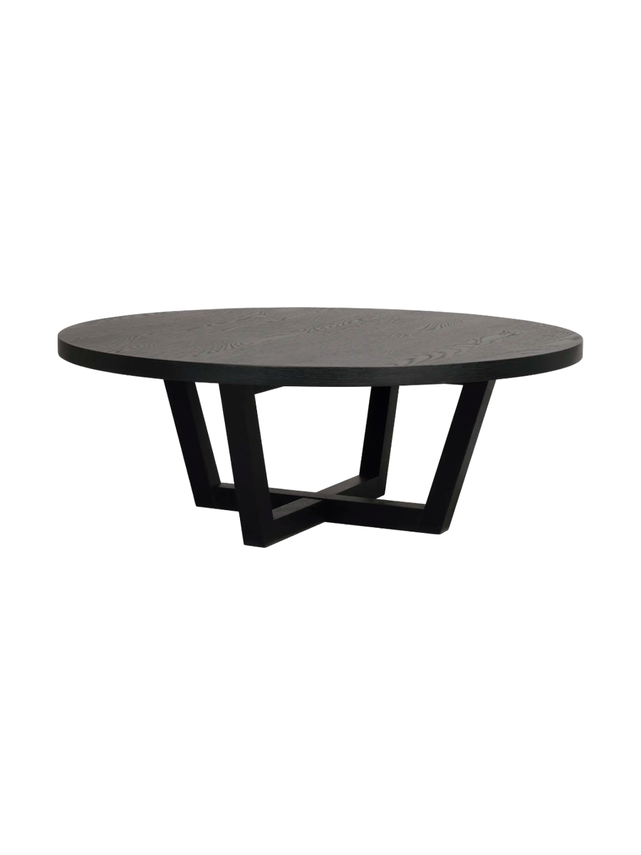 
Large Coffee Table "Boxford" Ø 110 cm - Black Oak
