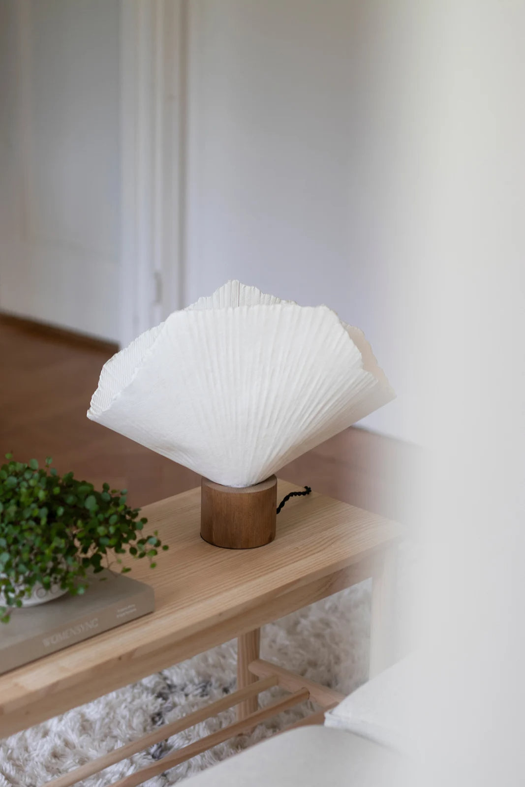 
Design Tischlampe „Tropez“ - Weiss/Natural