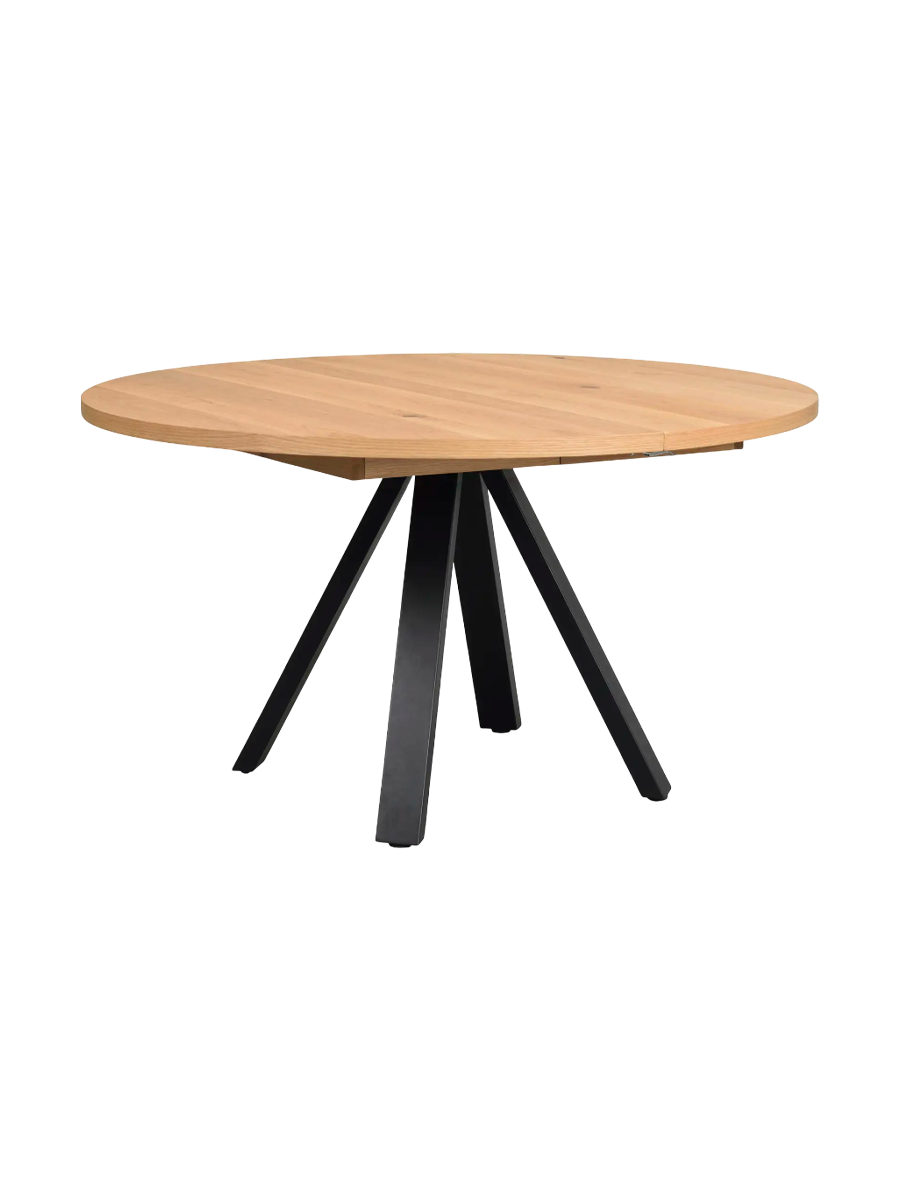 
Ausziehbarer Massivholz Esstisch „Maddock“, 135-235 x 130 cm - Eiche Natural - Ø 135 cm