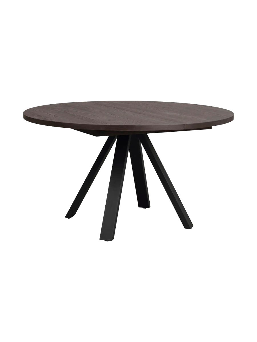 
Ausziehbarer Massivholz Esstisch „Maddock“, 135-235 x 130 cm - Eiche Dunkelbraun - Ø 135 cm