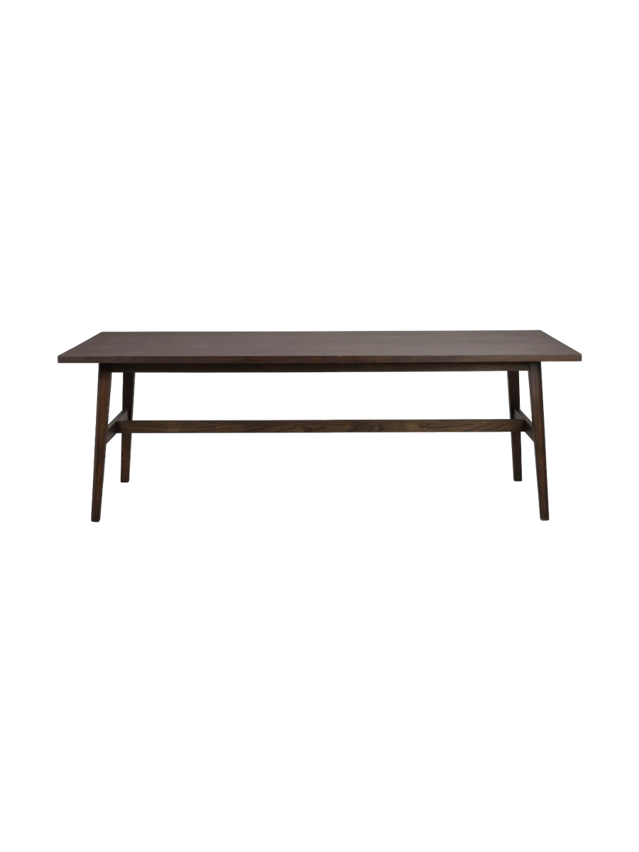 
Extendable Solid Wood Dining Table "Plainfield", 220-320 x 100 cm - Dark Brown Oak - 220 x 100 cm
