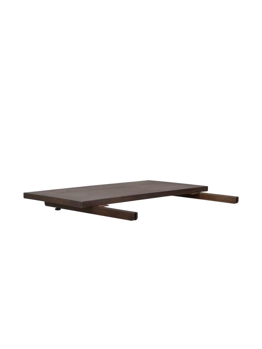 
Extendable Solid Wood Dining Table "Plainfield", 220-320 x 100 cm - Dark Brown Oak - With two extension leaves, 320 x 100 cm