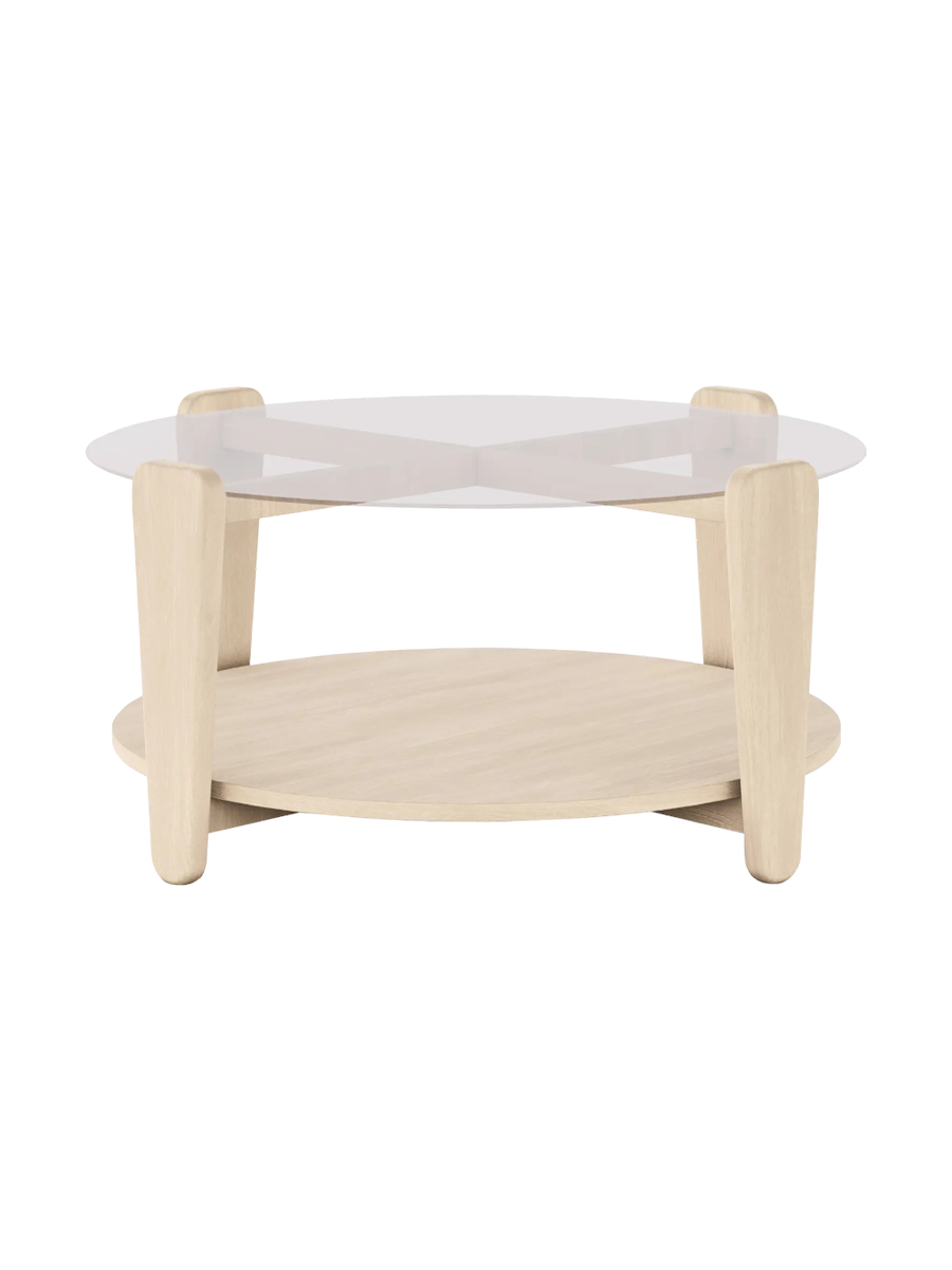 
Massivholz Couchtisch „Arran“ Ø 93 cm - Eiche hell