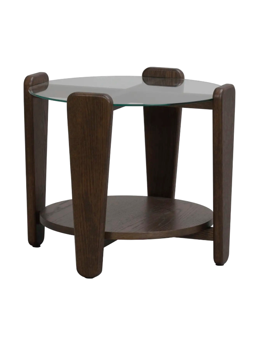 
Massivholz Beistelltisch „Arran“ Ø 52 cm - Eiche Dunkelbraun