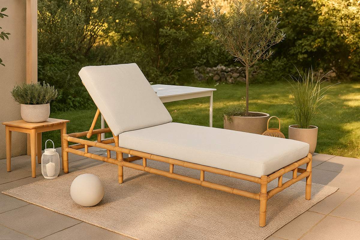 
Gartenliege „Cane“ aus Bambus und Rattan