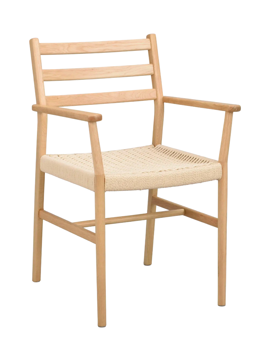 
Sedia con braccioli di alta qualità in legno massello «Harlan» - Rovere Naturale