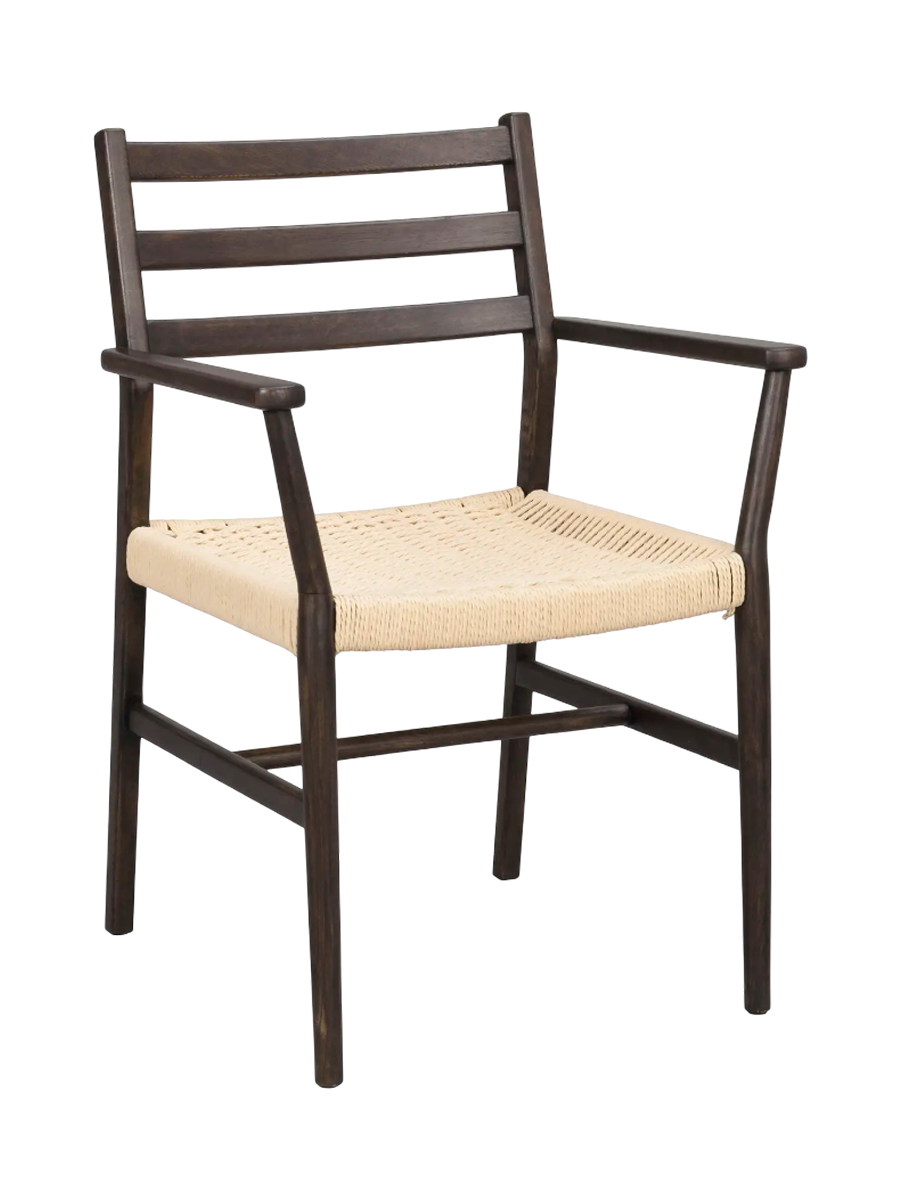 
Sedia con braccioli di alta qualità in legno massello «Harlan» - Rovere Marrone scuro