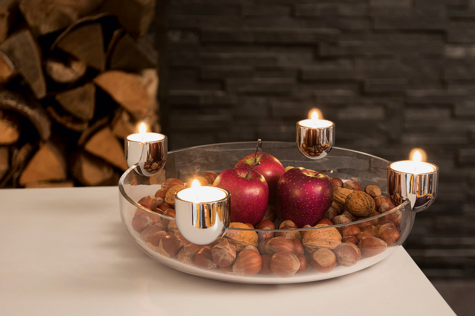 
Coupe décorative et bougeoir chauffe-plat « Arena » Ø 30 cm