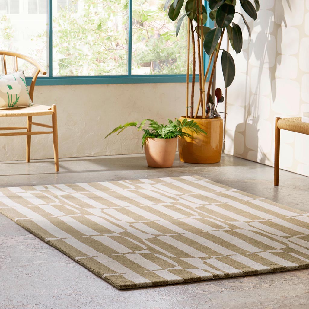 
Tapis en laine design « Lohko Stripe » - tufté à la main - 120 x 180 cm / Caillou