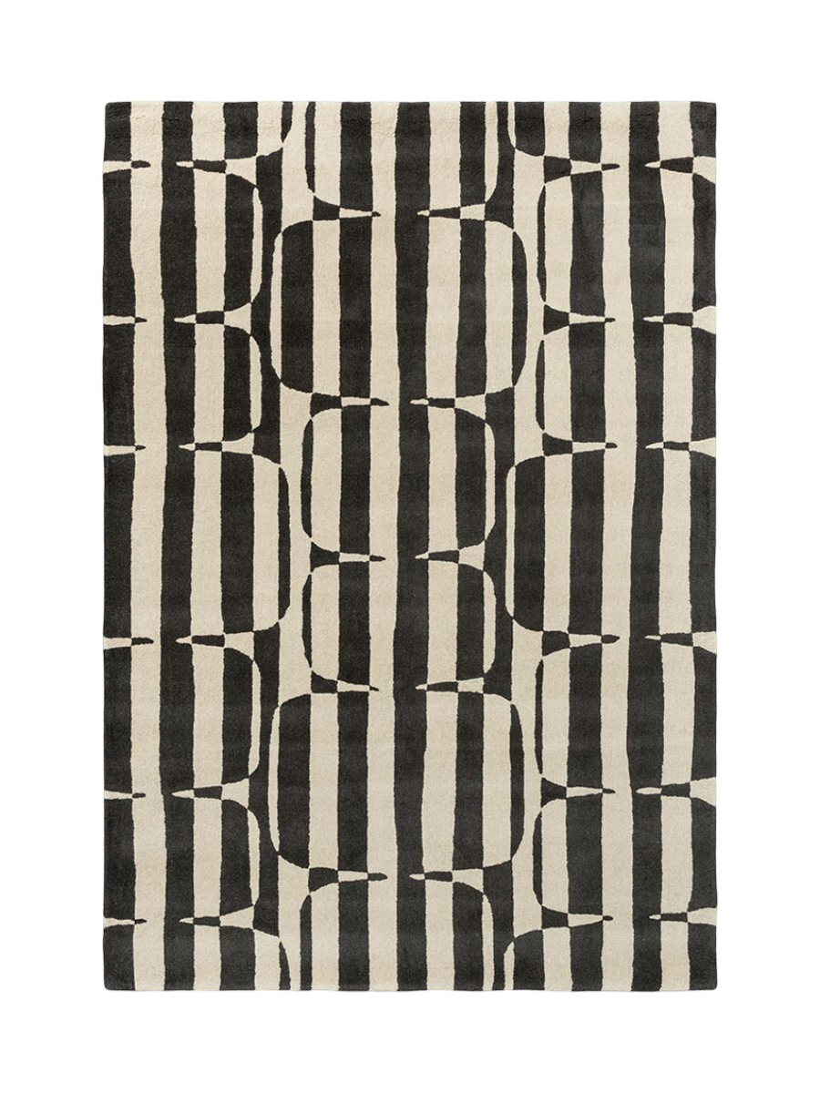 
Tapis en laine design « Lohko Stripe » - tufté à la main - 120 x 180 cm / Charbon de bois
