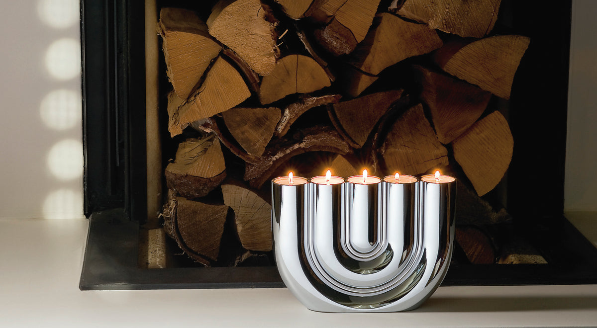 
"Double U" Tealight Holder Design in Stainless Steel