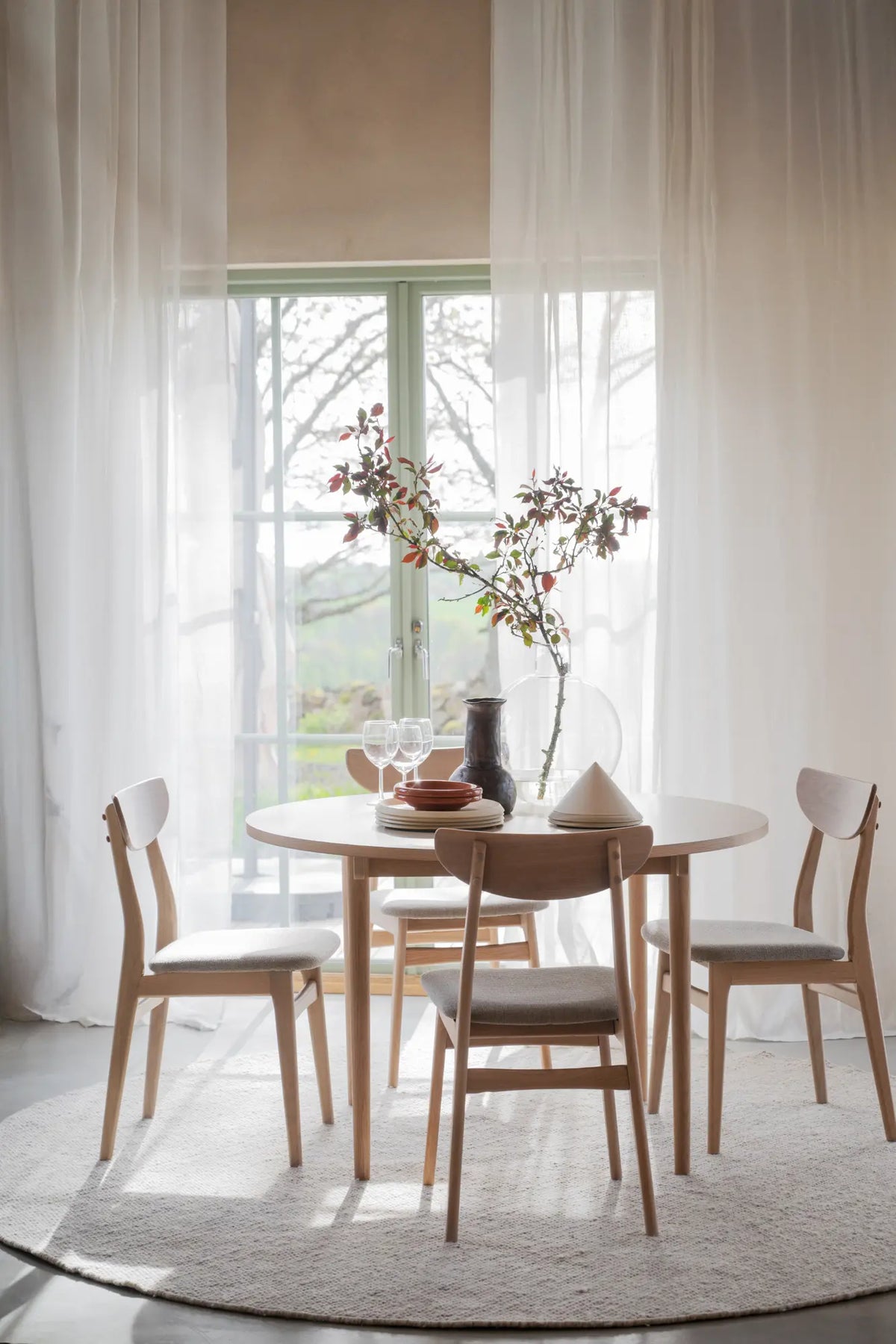 
Tavolo da pranzo rotondo di design “Fairmont”, Ø 120 cm - Rovere chiaro