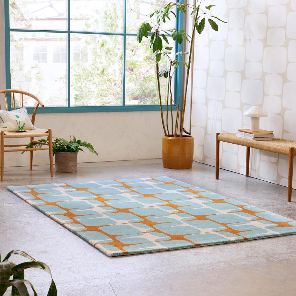 
Tapis en laine design « Going Lohko » - tufté à la main - 120 x 180 cm / Ciel