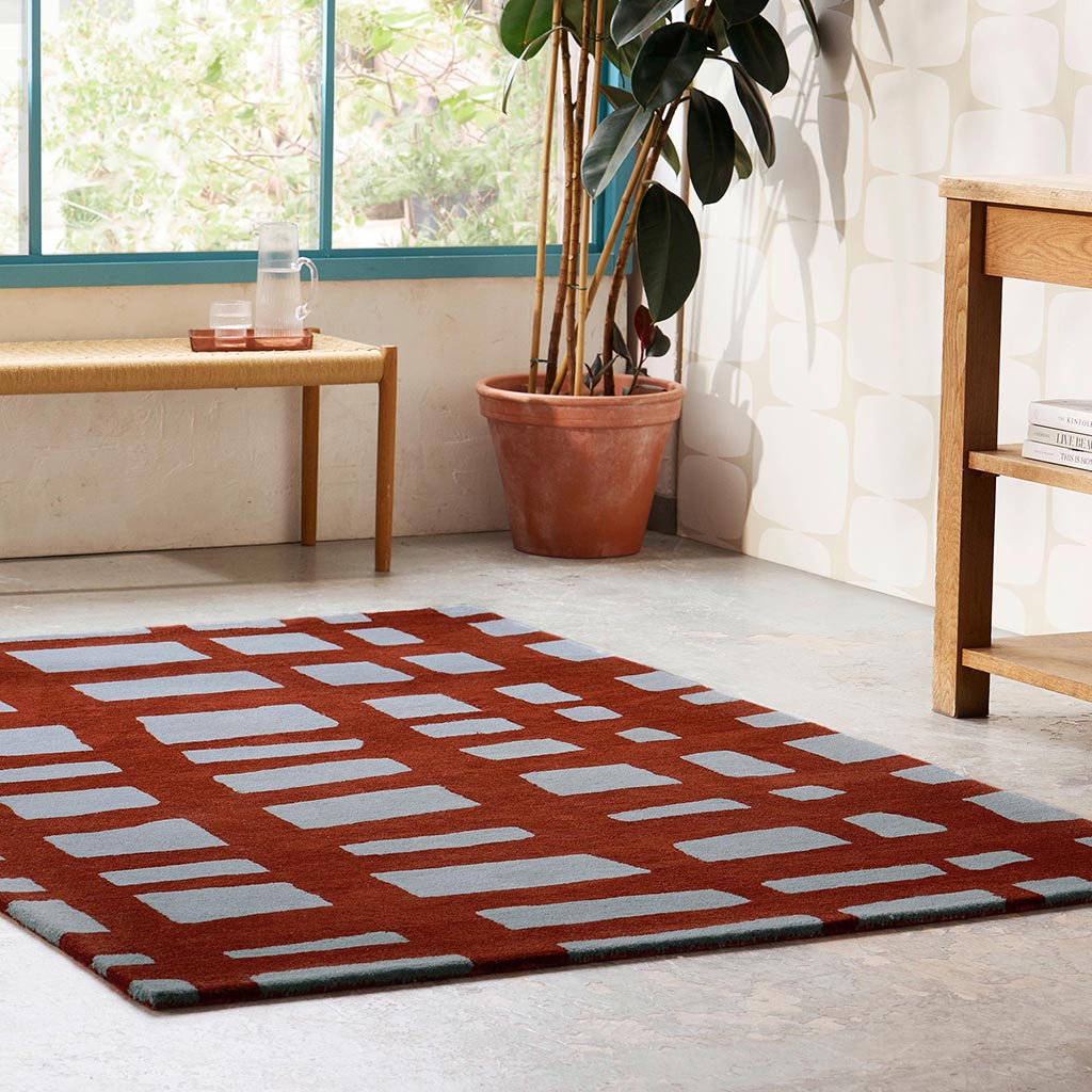 
Tapis en laine design « Arlo Brick » – tufté à la main - 120 x 180 cm
