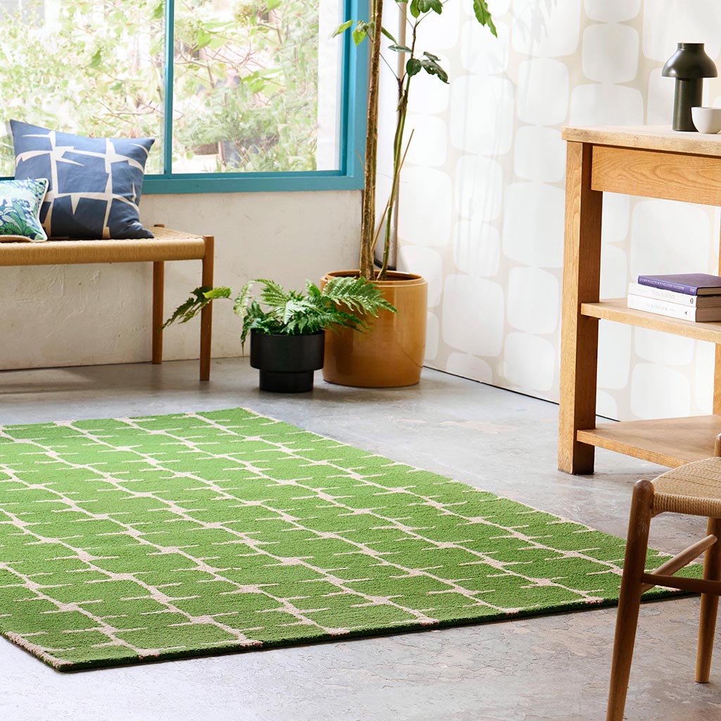 
Tapis design en laine « Little Lohko » - tufté à la main - 120 x 180 cm / Genévrier