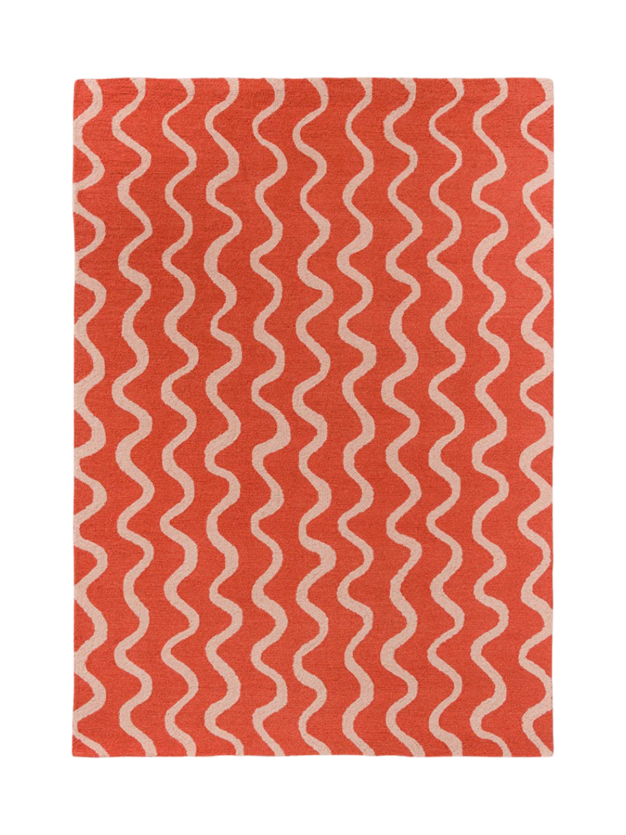 
Tapis en laine design « Ribbon » – tufté à la main - 120 x 180 cm / Corail