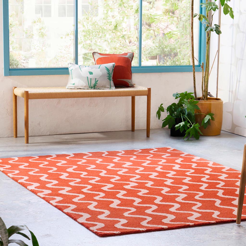 
Tapis en laine design « Ribbon » – tufté à la main - 120 x 180 cm / Corail