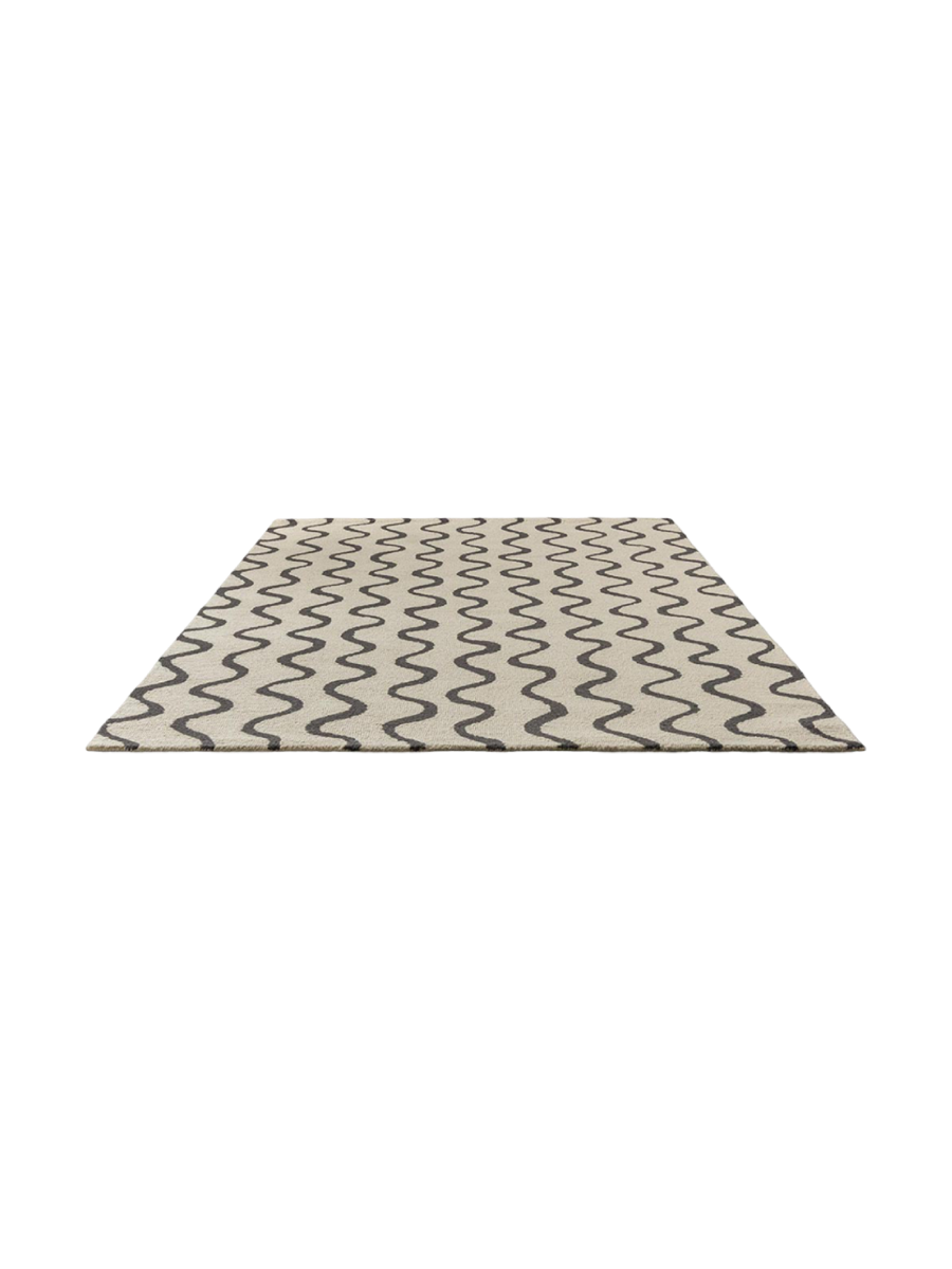 
Tapis en laine design « Ribbon » – tufté à la main - 160 x 230 cm / Charbon de bois