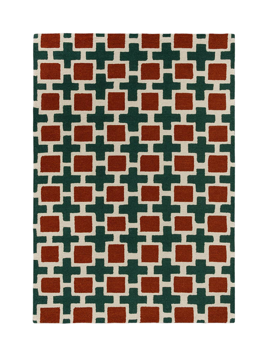 
Tapis en laine design « Hatch Rust » – tufté à la main - 160 x 230 cm