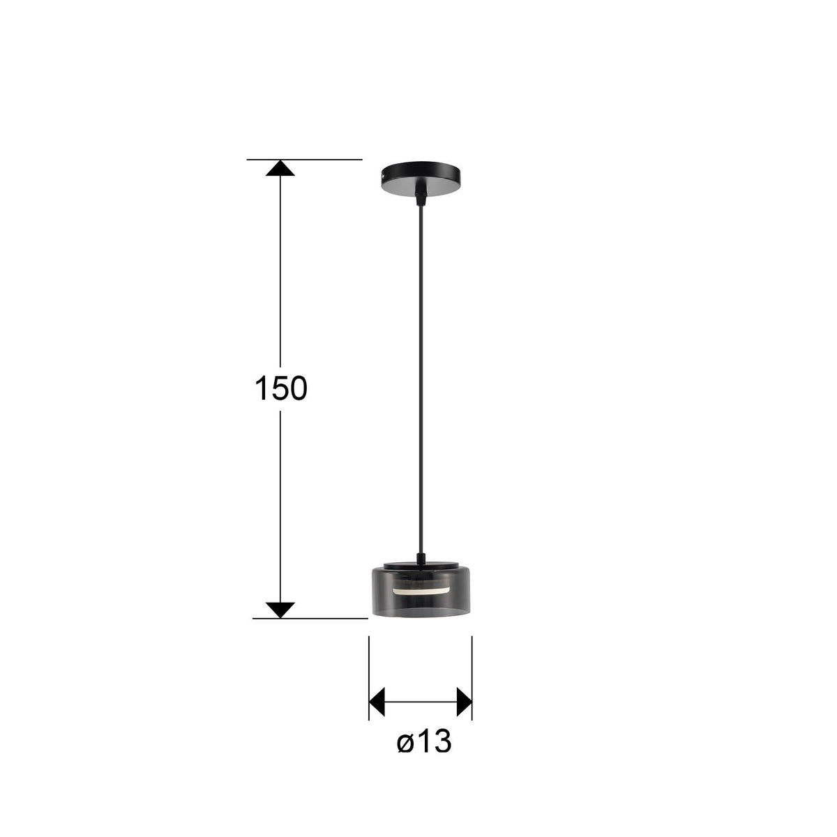 
LED Design Hängelampe „Olaia“ 1-flammig - Schwarz