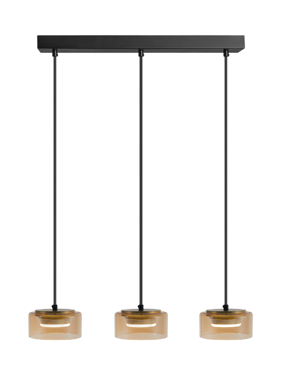 
Suspension LED design « Olaia » à 3 lampes - Noir