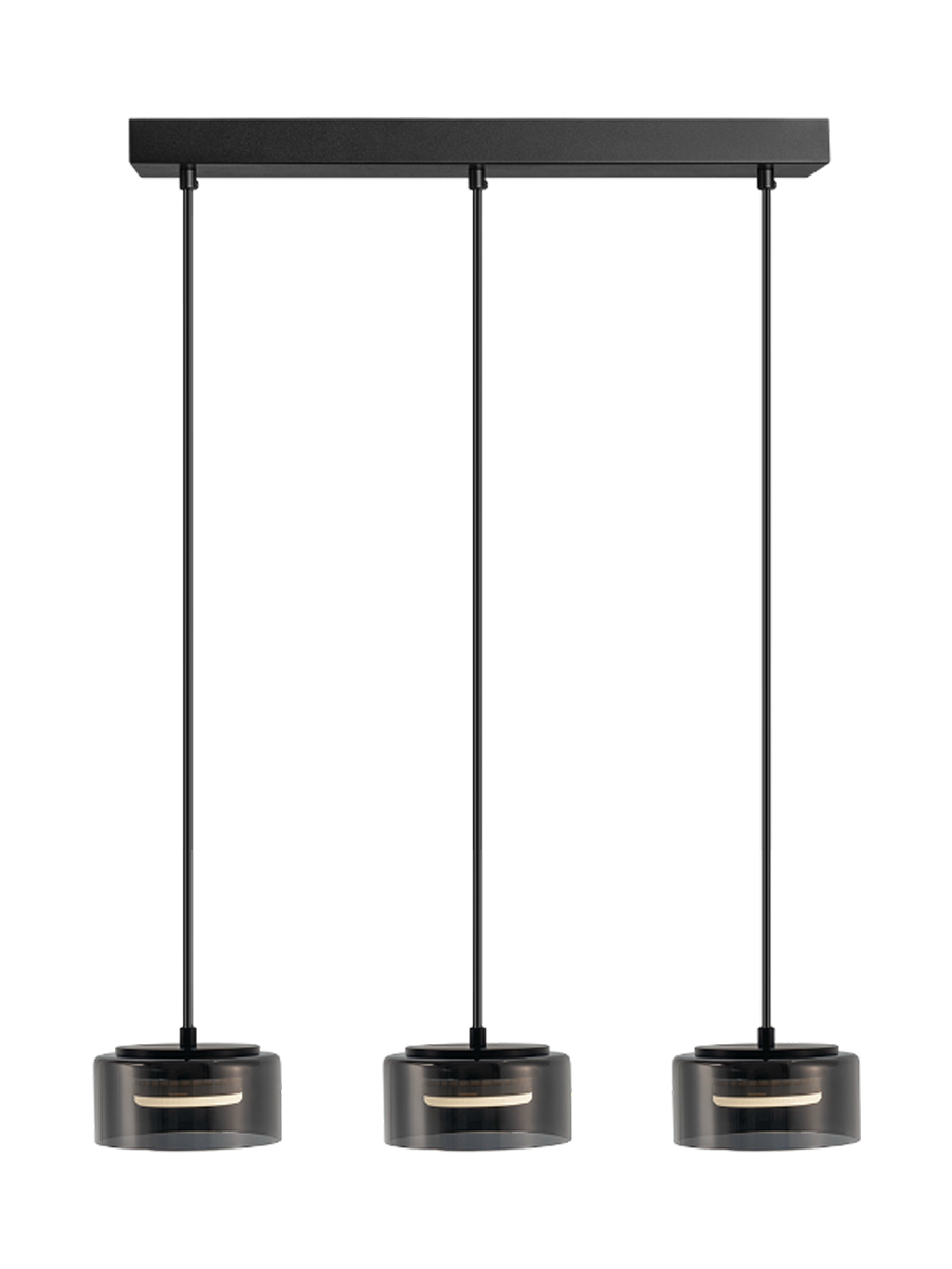 
3-light LED designer pendant light “Olaia” - Black