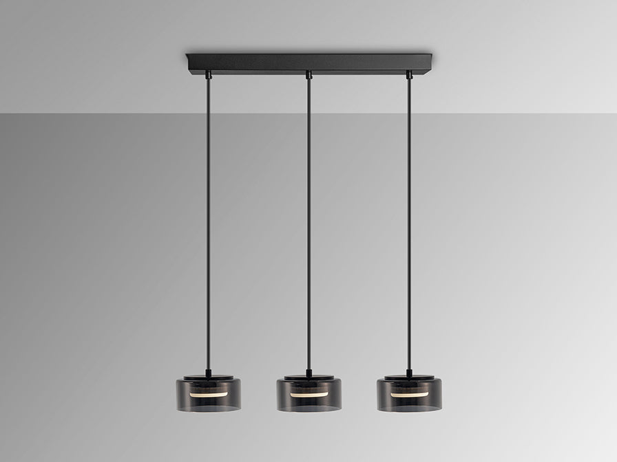 
Suspension LED design « Olaia » à 3 lampes - Noir