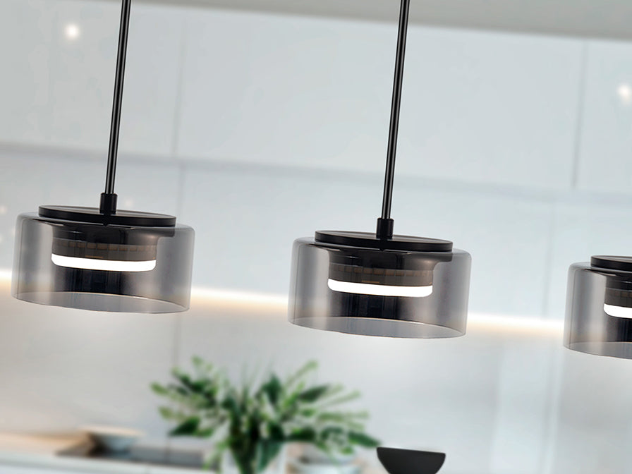 
Suspension LED design « Olaia » à 3 lampes - Noir