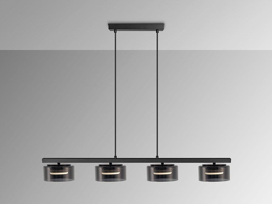 
LED Design Hängelampe „Olaia“ 4-flammig - Schwarz