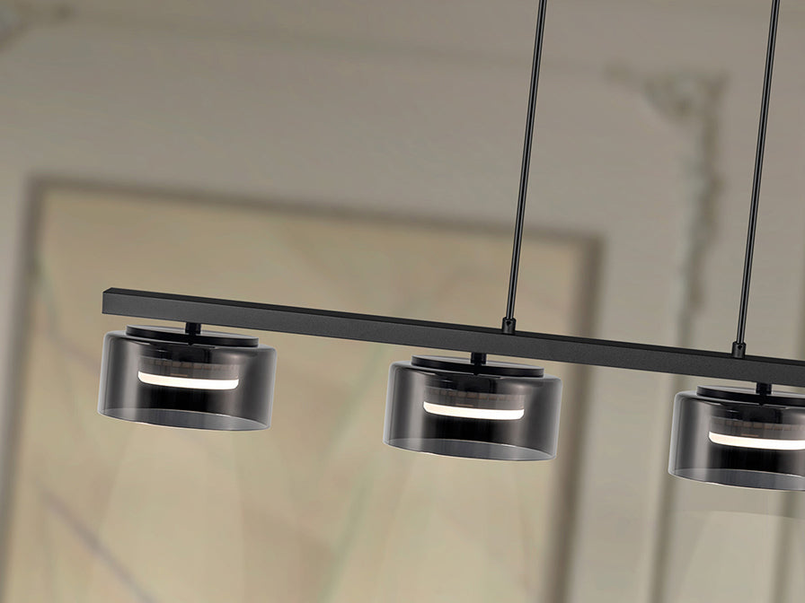 
LED Design Hängelampe „Olaia“ 4-flammig - Schwarz