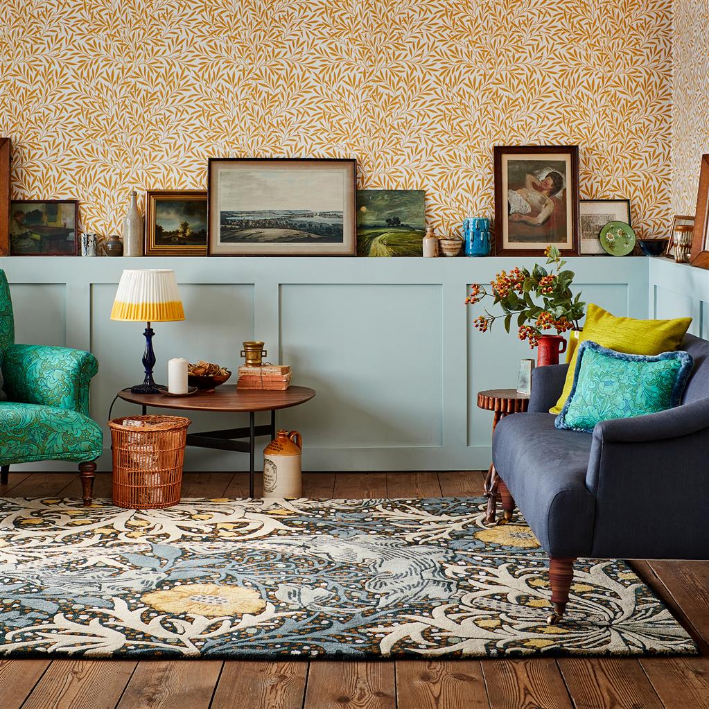 
Tapis design « Seaweed » – tufté à la main, 97 % pure laine vierge - 140 x 200 cm / Sarcelle