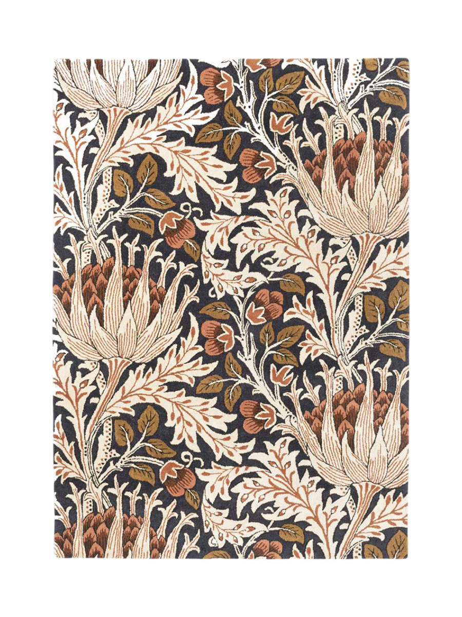 
Tapis design « Artichoke » - tufté à la main, 100 % pure laine vierge - 140 x 200 cm / Ambre/Charbon de bois