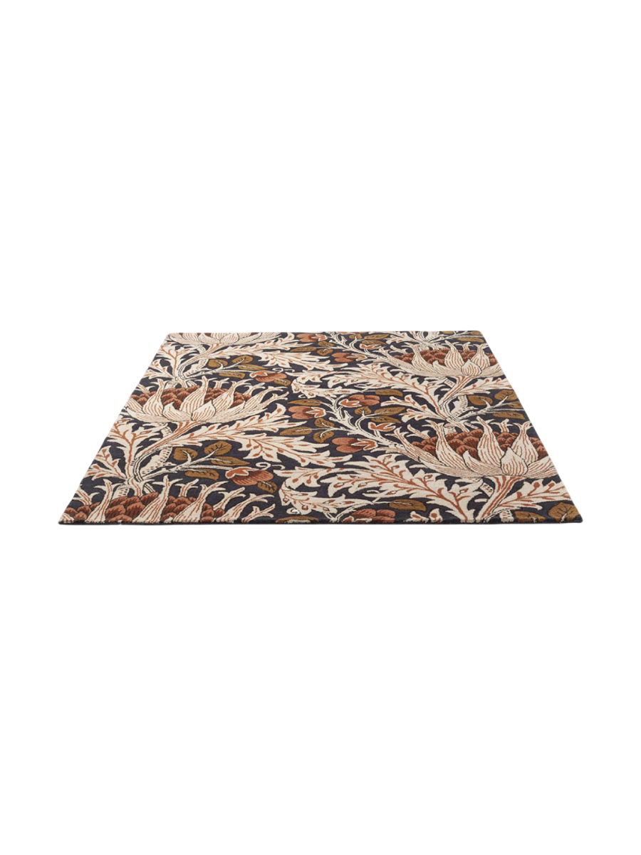 
Tapis design « Artichoke » - tufté à la main, 100 % pure laine vierge - 140 x 200 cm / Ambre/Charbon de bois