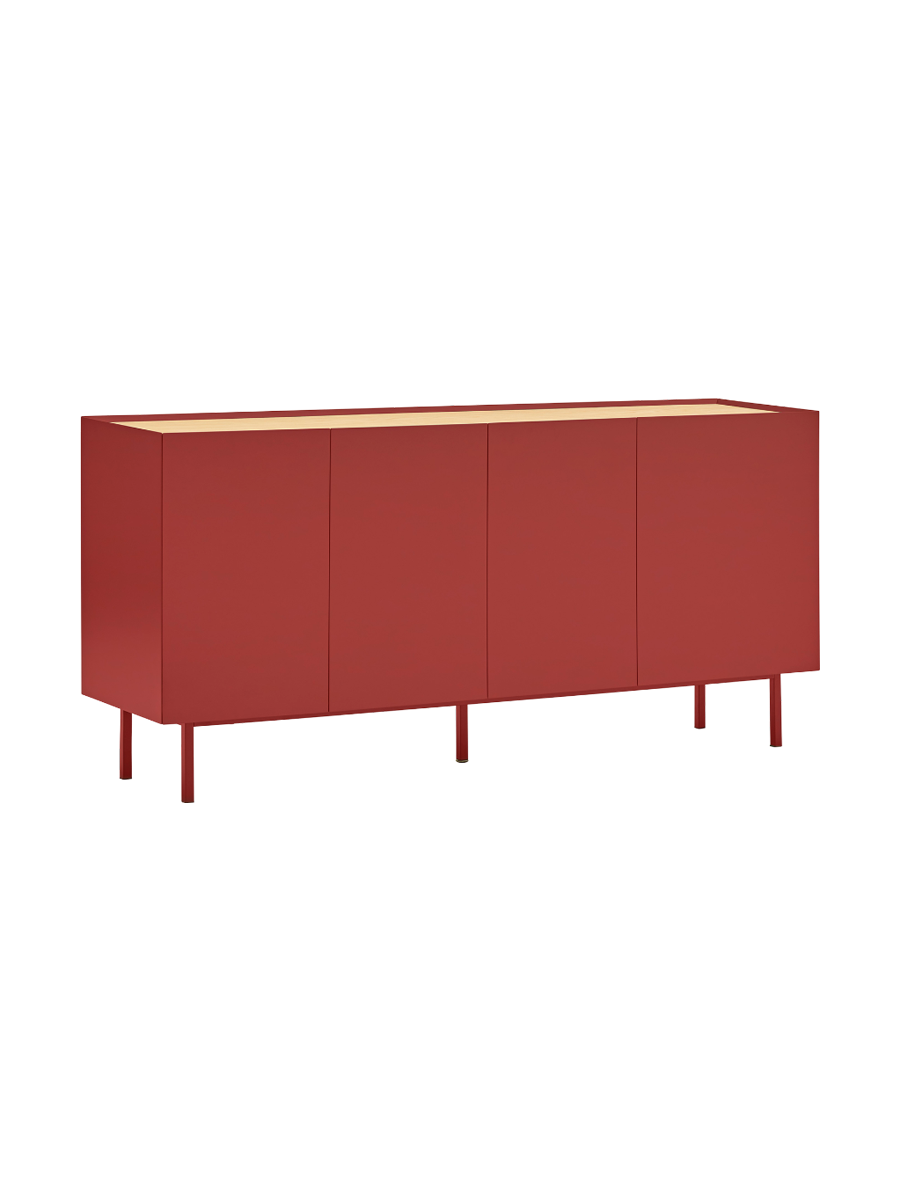 
Design Sideboard „Arista“ - 4-türig - Bordeaux