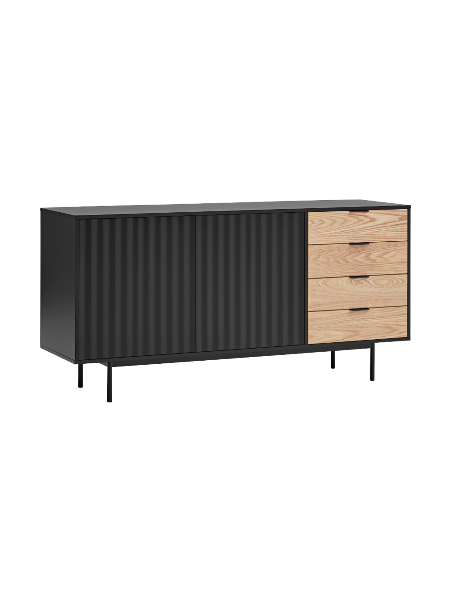 
Designer Sideboard "Sierra" - 160 x 80 cm - Black / Oak