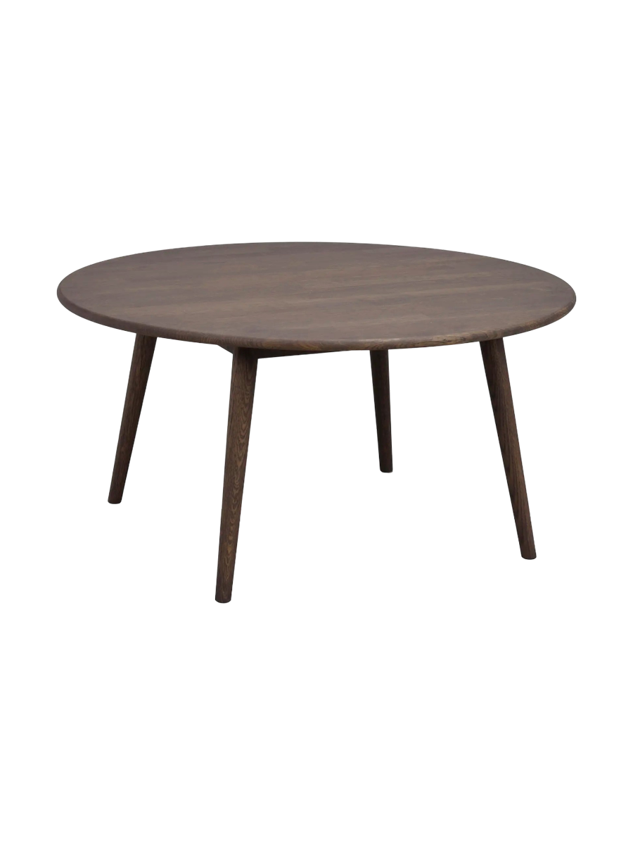 
Runder Massivholz Couchtisch „Tompkins“ Ø 90 cm - Eiche Dunkelbraun