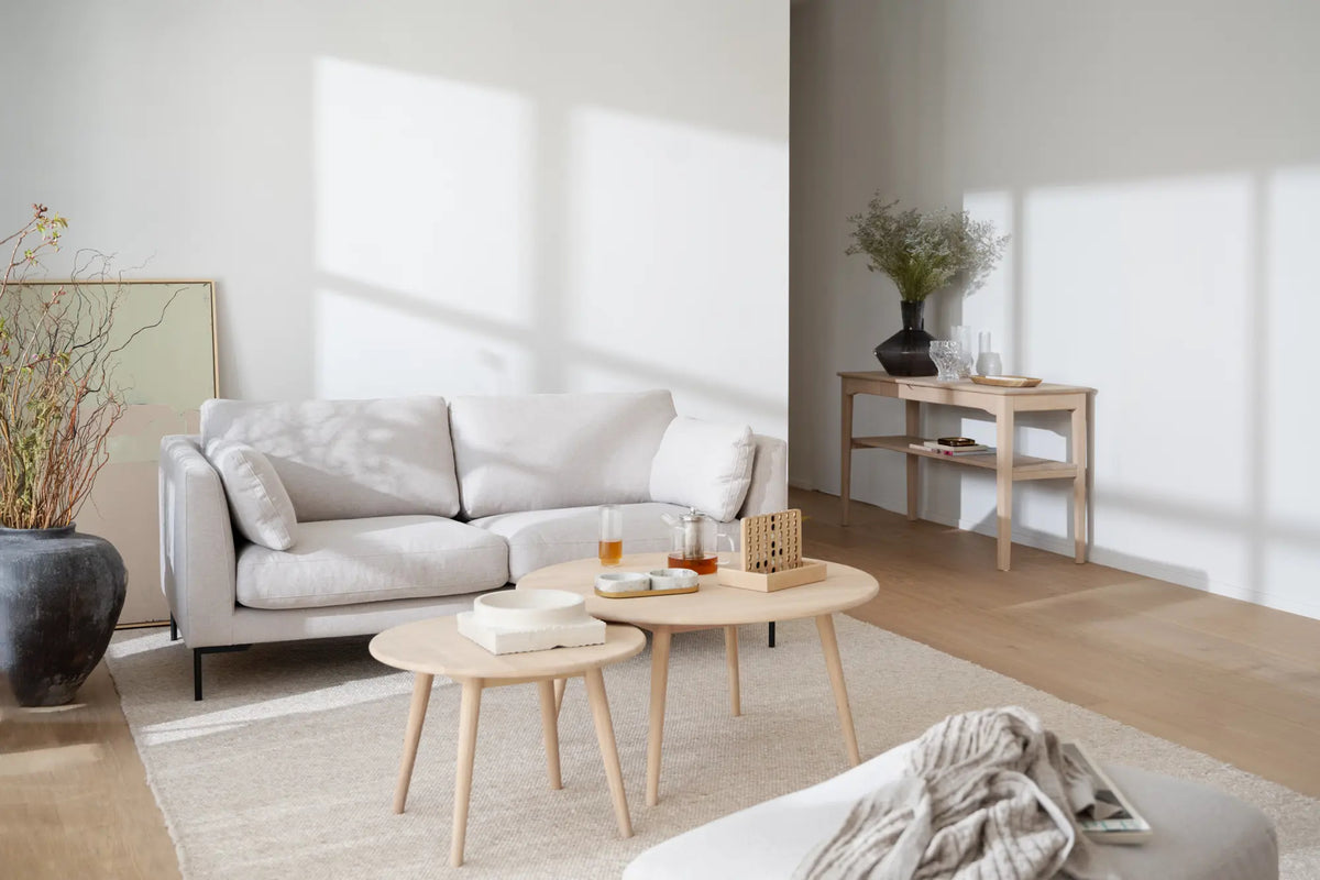 
Massivholz Bestelltisch „Tompkins“ Ø 60 cm - Eiche hell