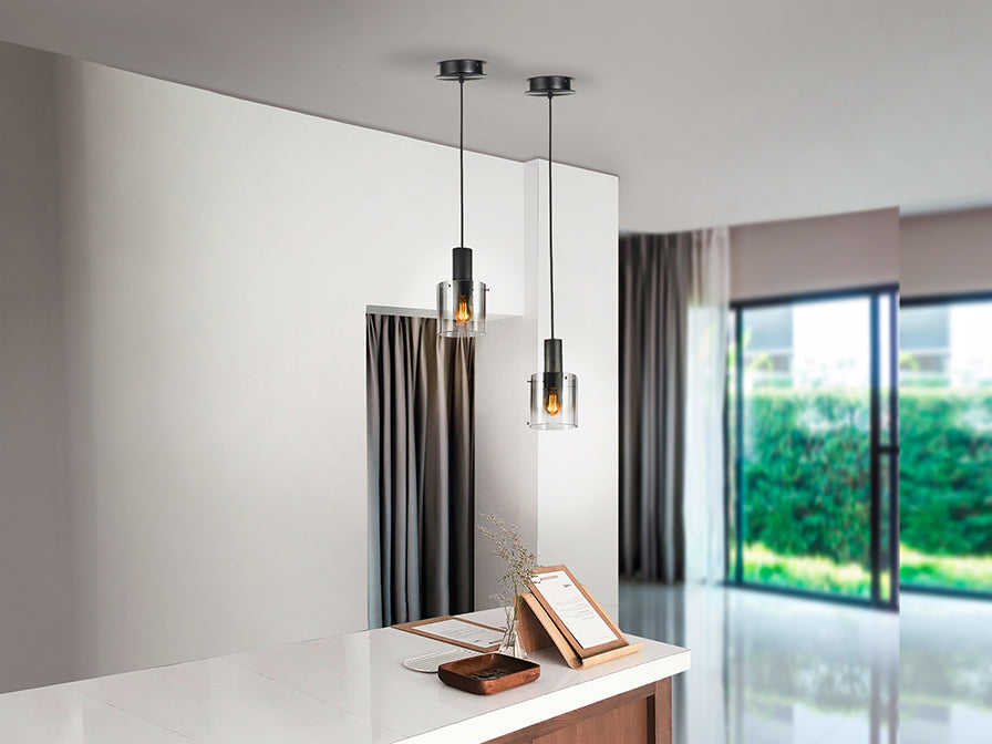 
Suspension design « Venize » à 1 flamme - Noir