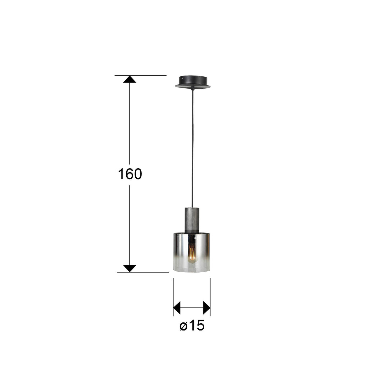 
Suspension design « Venize » à 1 flamme - Noir