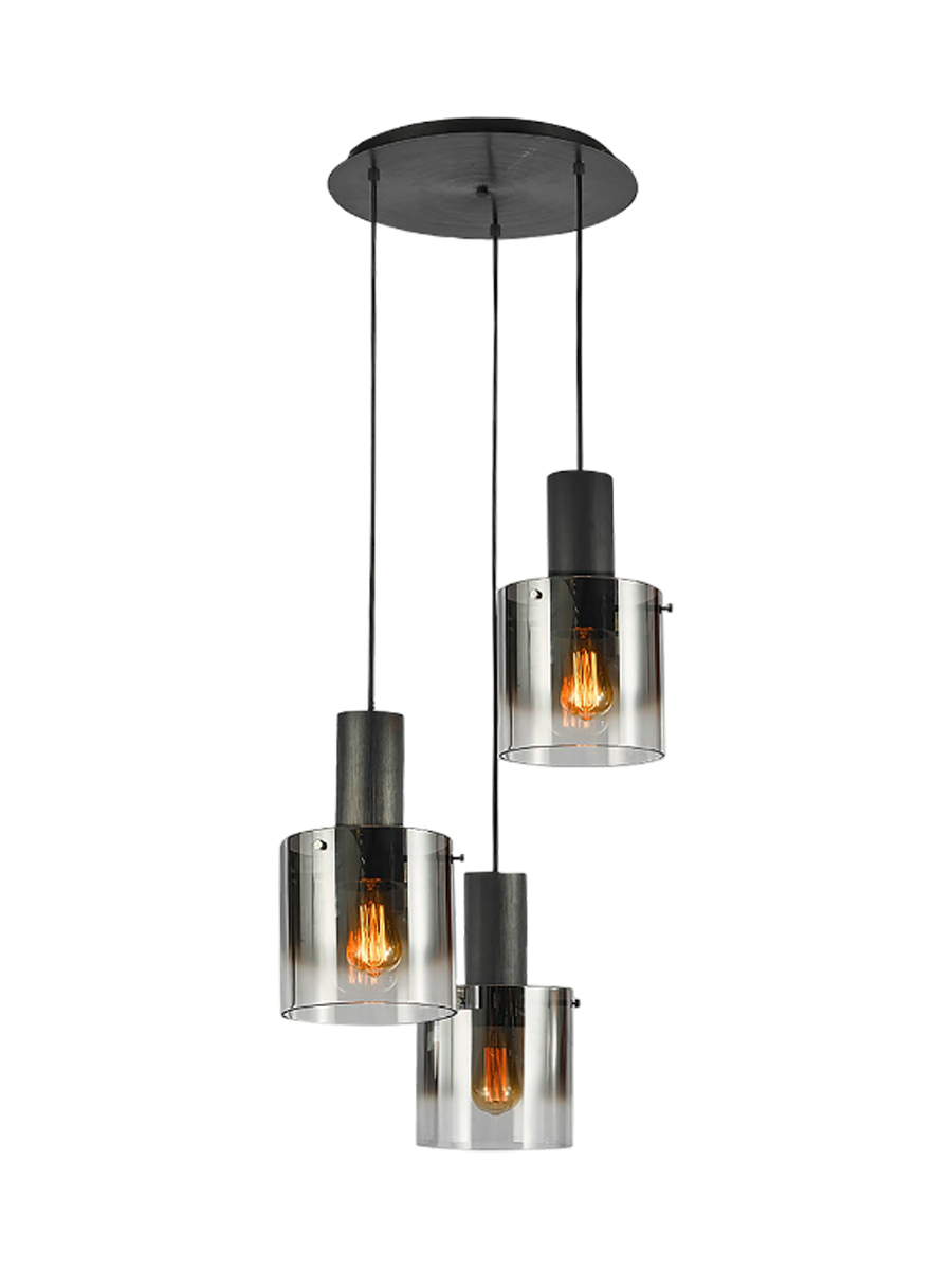
Design Pendellampe „Venize“ 3-flammig - Schwarz