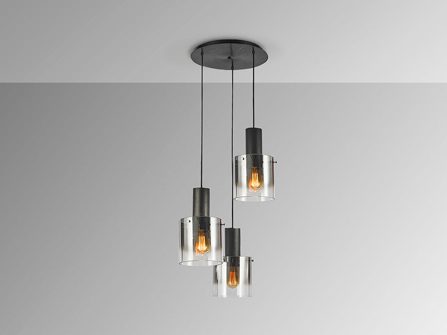 
Design Pendellampe „Venize“ 3-flammig - Schwarz