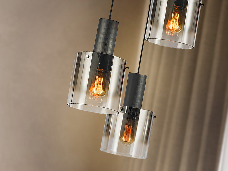 
Design Pendellampe „Venize“ 3-flammig - Schwarz